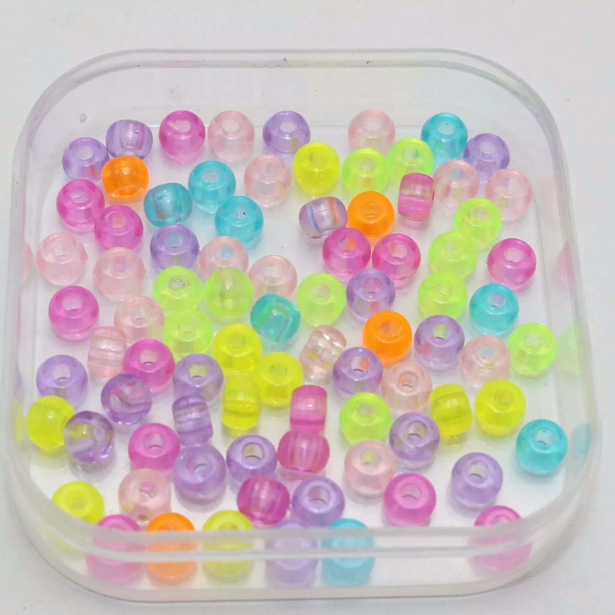 U8MO 5000 Mixed Color Acrylic Tiny Barrel Pony Beads 5X3mm for Kids Kandi Craft