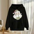 thumbnail image 6 of Feancey Womens Hoodies Funny Santa Claus Graphic Sweatshirts Drawstring Hooded Long Sleeve Pullover Loose Fit Casual Xmas Party Sweatshirt Black XXL, 6 of 6