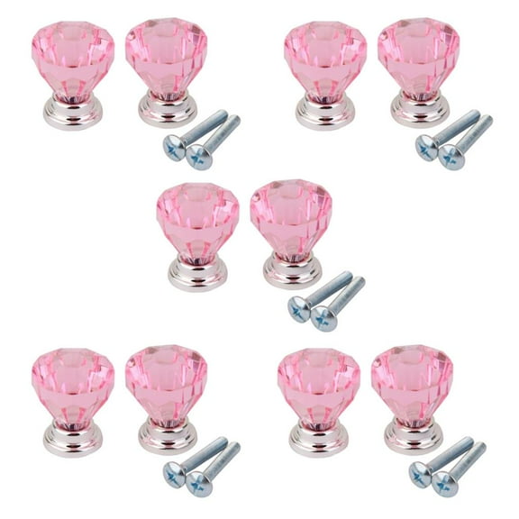 10Pieces Pink Drawer Pull Knobs Cabinet Dresser Cupboard Bin Handle Decoration For Furniture Drawers