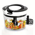 thumbnail image 1 of Manual Food Chopper – Pull String Vegetable Cutter & Garlic Mincer with Spiral & Ribbon Blades, 900ml Container, BPA-Free, 1 of 5