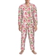 thumbnail image 3 of Honeii Rose Flowers Pattern Mens Pajamas Set,2pcs Men's Lounge Long Sleeve Sleep Shirt and Pajama Bottoms Sleepwear Set,Mens Pjs Sets-Small, 3 of 7