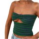 thumbnail image 2 of ICHUANYI Clearance Women's Stripe Breast Wrap Sexy Sleeveless Beautiful Back Knitting Vest Hollow Out Tube Tops(Green, S) Ichuanyi Ichuanyi, 2 of 9