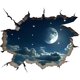 thumbnail image 3 of Pegatinas de pared 3D de noche iluminada por la luna, luna y estrellas, calcomanías de pared 3D, cielos, despegar y pegar, vinilo decorativo 3D, calcomanías de noche iluminada por la luna, 3 of 9