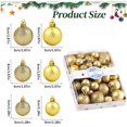 thumbnail image 3 of Mini Christmas Ornaments Gold Hanging Bulbs, 2.5 Inch Holiday Tree Decor for Mini Trees and Seasonal Home Displays, 3 of 6