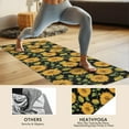 thumbnail image 4 of Black Sunflower Bud Pattern Hot Yoga Mat Towel Non Slip for Hot Yoga - Quick-Drying Yoga Mat Cover with 4 Corner Pockets with Travel Bag - Hot Yoga Towel Non Slip Grip Moisture Wicking Sweat 70"x26", 4 of 6