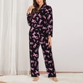 thumbnail image 2 of Lsque Breast Cancer Awareness Pattern Long Sleeve Pajama Set for Women - Soft 2-Piece Sleepwear and Loungewear Set with Pockets, Comfy Nightwear-Large, 2 of 7