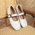 thumbnail image 6 of BRGZLK Mary Jane Shoes for Women Trendy Solid Color Round Toe Woven Print Ballet Flats with Strap Dressy Comfortable Casual Shoes Beige 6, 6 of 9