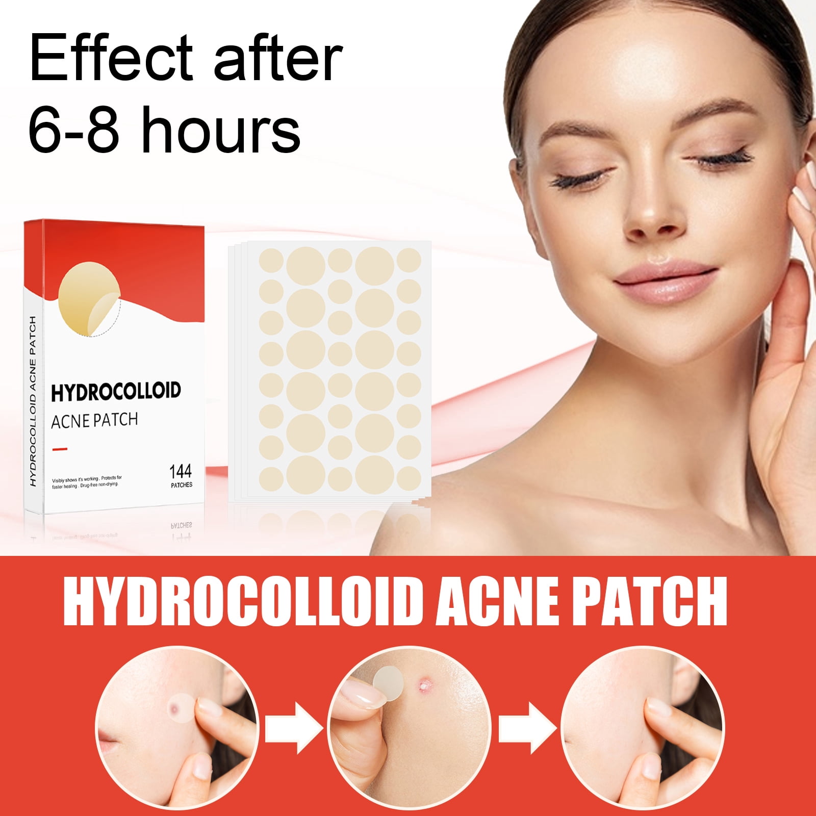 Alvantor Pimple Patches for Face, Day/Nighttime Hydrocolloid Acne Patches, 144 Count