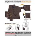 thumbnail image 4 of Womens Packable Puffer Jacket Casual Button Closure Winter Outerwear Coral Brown Coats-XXL, 4 of 7
