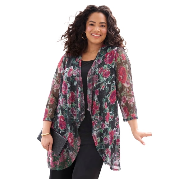 Catherines Women's Plus Size 2-Piece Cardigan & Tank Twinkle Set