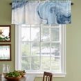 thumbnail image 4 of 2 Pack Valances for Windows, Blue Marble Window Valances for Living Room/Bedroom/Bathroom, Summer Ocean Wave Blue Ombre Light Filtering Kitchen Curtain Valance Window Treatment 54"W x18" L, 4 of 9
