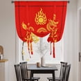 thumbnail image 3 of Red Yellow Dragon Tie Up Curtains 45 Inches Long, Kitchen Window Curtains Over Sink, Happy New Year Small Window Curtains Shade Balloon Curtains Valances for Bedroom/Cafe 34"x45", 3 of 8