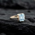 thumbnail image 5 of CHIRAGEMSJEWEL 8X6MM / 1.5 Ct Aquamarine Promise Ring ,March Birthstone Bezel Setting Solitaire Ring Christmas Gift for Love, 5 of 8