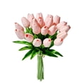 thumbnail image 1 of Tulipanes artificiales Mandy's de poliuretano sintético de color rosa claro, 20 tallos, 34 cm, 1 of 9