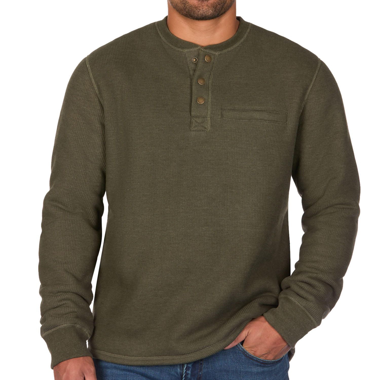 COLEMAN Men's Sherpa Lined Waffle Henley in Beetle Heather, 3X-Large ...