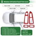 thumbnail image 2 of Unique Bargains Window Lift Switch Panel Trim Cover for Dodge Charger 2008-2010 Front Rear Car Door Window Control Button Interior Accessories Carbon Fiber Red, 2 of 6