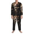 thumbnail image 3 of Fotbe Victorian Gentle Cat Pijama de Hombre con Estampado de Manga Larga, Conjunto de 2 Piezas, Ropa de Dormir Suave y Cómoda con Bolsillos-Small, 3 of 7