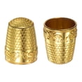 thumbnail image 1 of Unique Bargains Sewing Thimble Copper Sewing Thimble Finger Protector, Golden 2 Pack, 1 of 5