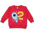 thumbnail image 2 of Inktastic Rocket Space Ship Happy Second Birthday Toddler Sweatshirt, 2 of 4