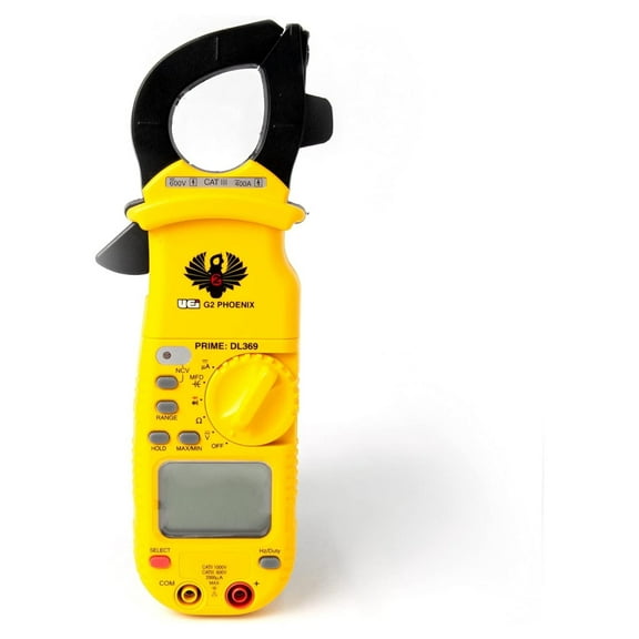 UEi DL369 Digital Clamp Meter HV Auto-Ranging 4000 Counts Volt Meter Amp Meter Measures Current /DC Voltage & Microamps Capitance Resistance Diodes NCV Continuity Tester Live Wire Test
