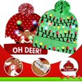 thumbnail image 4 of RV Juego de 2 coloridos gorros navideños de punto con luz LED Flashi brillar Electrónica, 4 of 5