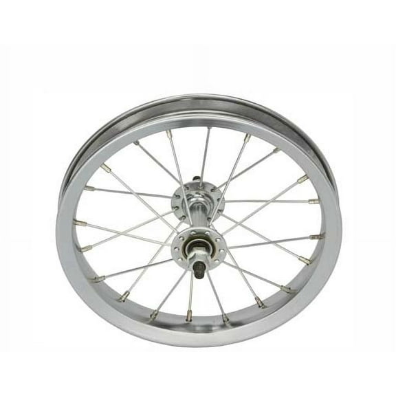 12 1/2" x 2 1/4" Steel Front Wheel 14G Chrome. Bicycle wheel, bike wheel, bike part, bicycle part