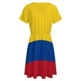 thumbnail image 5 of Flag of Colombia Dress Fashion Beach Short Sleeve Dresses Female Party Printed Sundress, 5 of 7