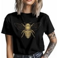 thumbnail image 3 of Camisetas casuales de manga corta con estampado de abeja y miel para hombre, 3 of 8