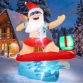 thumbnail image 1 of Gardentime - Inflables navideños de Papá Noel de 6.5 pies para decoración al aire libre, surf, Papá Noel, diversión hawaiana, explosiones gigantes de Navidad con luces LED incorporadas para vacaciones, 1 of 5
