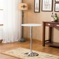 thumbnail image 3 of Roundhill Furniture Baxton White Adjustable Height Wood and Chrome Metal Bar Table and 2 Chrome Air Lift Adjustable Swivel Stools Set, 3 of 7