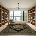 thumbnail image 2 of ODIKA Key Border Round Glam Sparkle Shimmer Sunburst Greek Symmetrical Refined Non-Slip Chair-Friendly for Dining Room, Basement, Large Office, 2 of 7