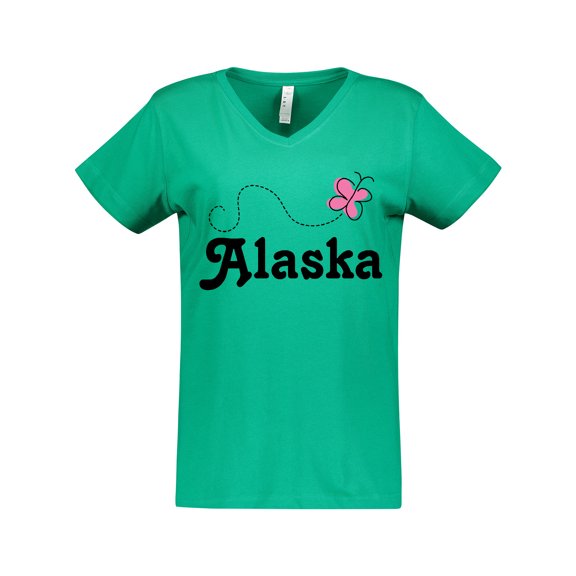 Inktastic Alaska Butterfly Women's V-Neck T-Shirt