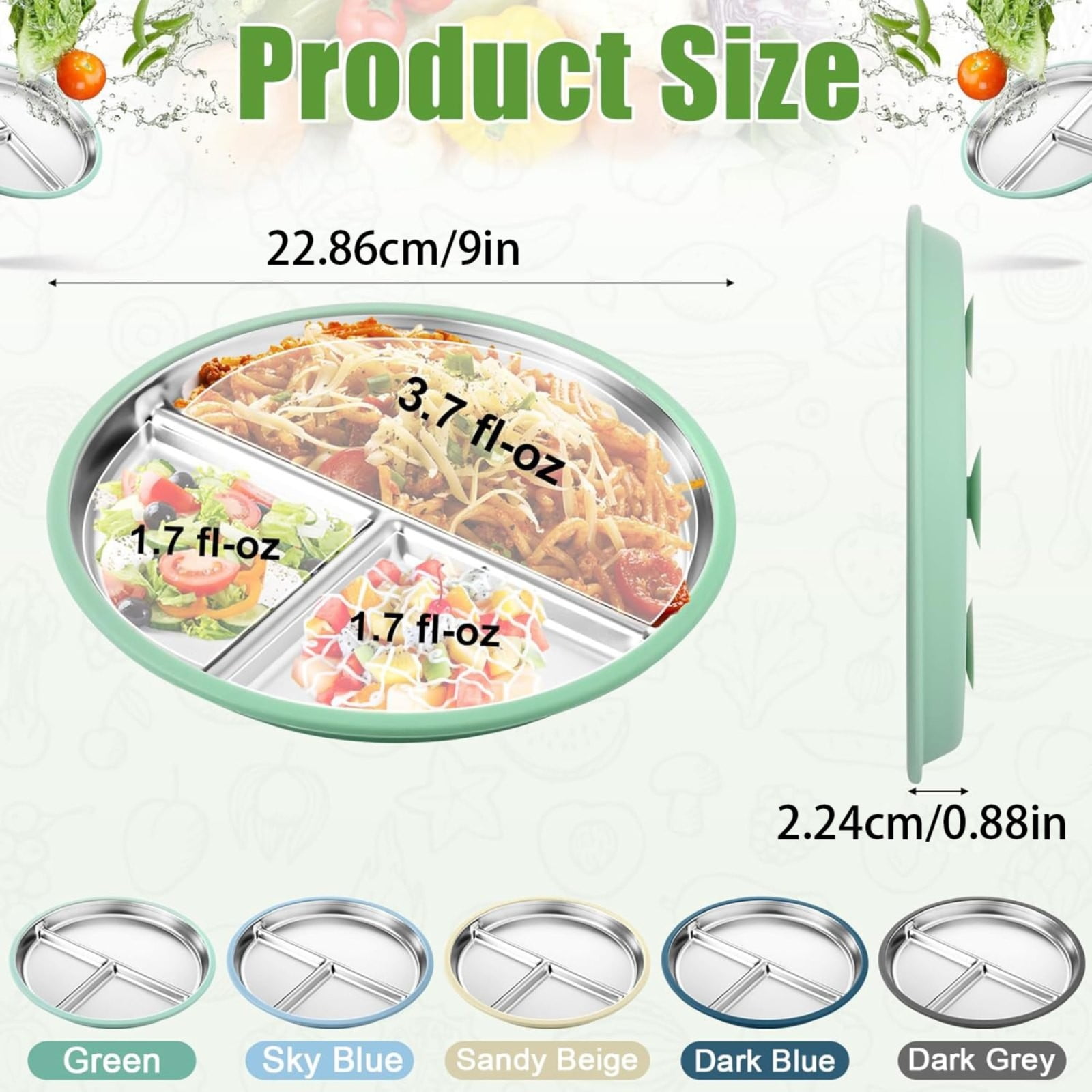 Vaisselle Enfant Antidérapante Adulte Assiettes à Ventouse Pour Bébés, Assiettes Divisées En Silicone Pour Assiette Compartiment Assiettes Ventouse Solide 22.9 Cm Vaisselle Enfant Antidérapante Adulte Assiettes à Ventouse Pour Bébés, Assiettes Divisées En Silicone Pour Assiette Compartiment Assiettes Ventouse Solide 22.9 Cm
