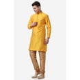 thumbnail image 3 of Royal Kurta Orange Color Jacquard Silk Printed Long Kurta Churidaar, 3 of 7