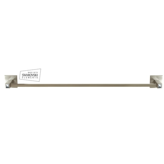 Swarovski Crystal 30" Wall Mounted Towel Bar, Satin Nickel