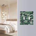 thumbnail image 4 of Yayeee Toggle Light Switch Wall Plate 2-Gang 4.56"x4.48" Decorative Outlet Cover, Forest Camouflage Pattern, 4 of 7