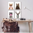 thumbnail image 2 of Stupell Industries Quirky Woodland Animal Portraits Graphic Art White Framed Art Print Wall Art, Set of 4, Design by Elizabeth Tyndall, 2 of 8