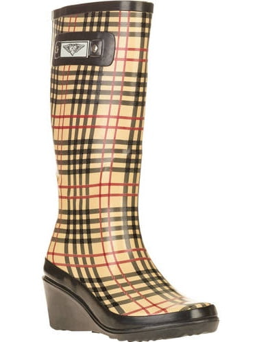 tall wedge rain boots