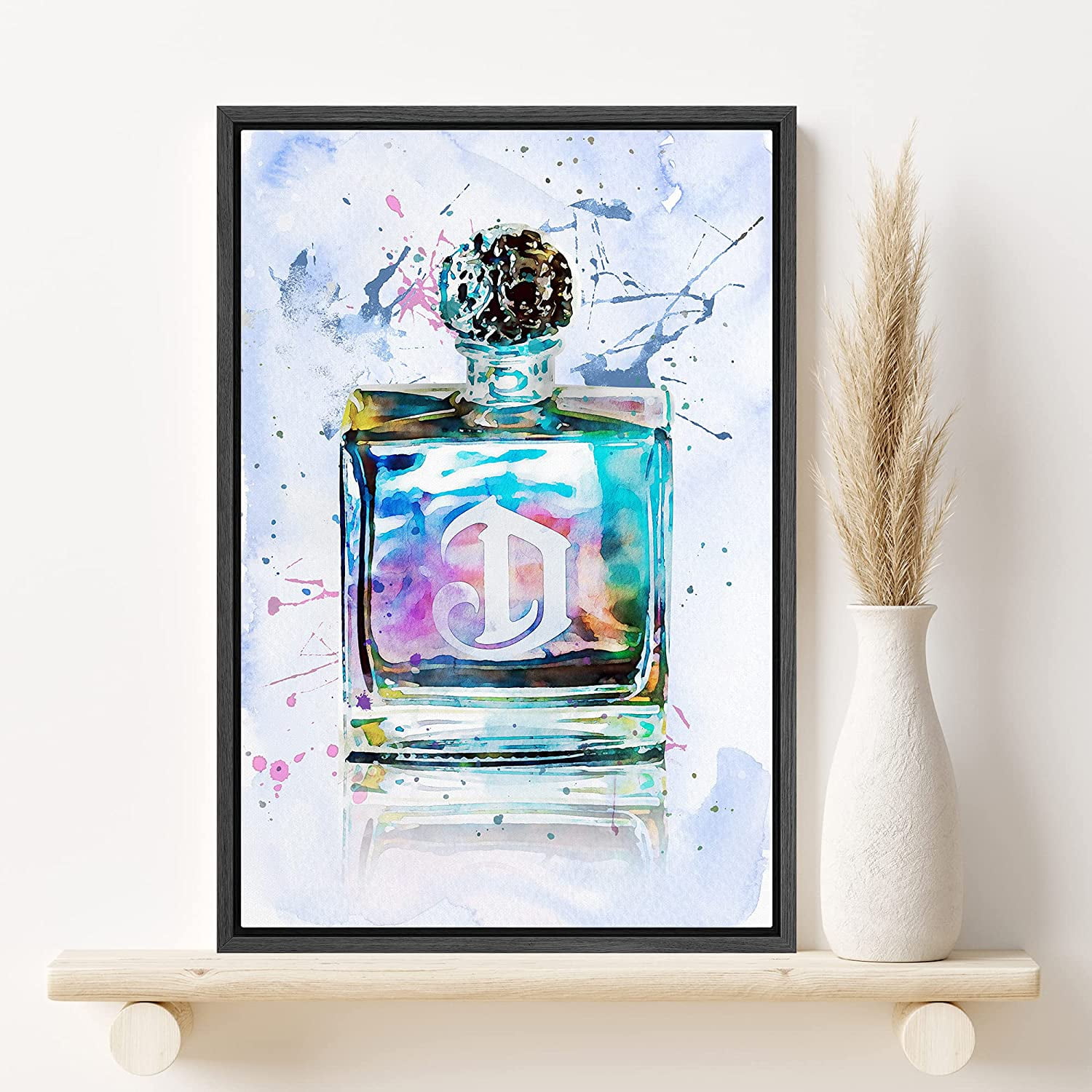 Digital Graphic Square Perfume Bottle Floral Spray Paint · Creative Fabrica