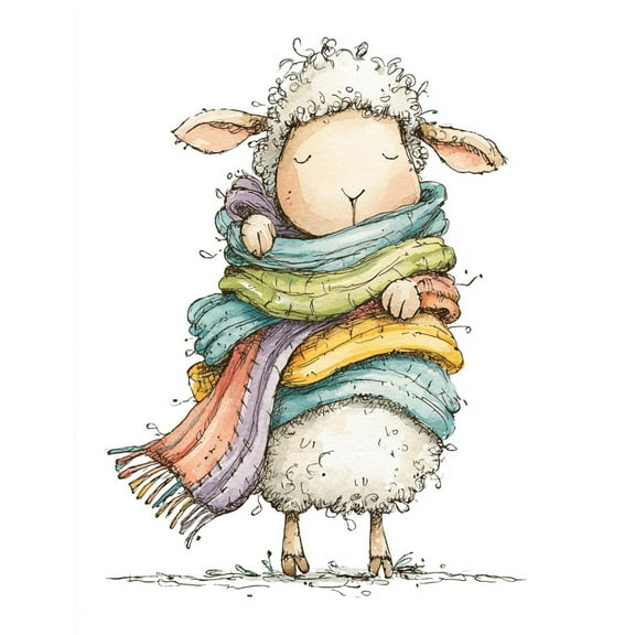 Paint by Numbers for Adults Kids Beginner Fluffy Lamb DIY Acrylic Painting by Numbers Kits with Brushes Acrylic Pigment Home Decoration Gifts 16 x 20 inch