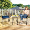 thumbnail image 4 of Gymax 3PCS Rattan Patio Conversation Set Bistro Chat Set w/ Navy Cushions, 4 of 10