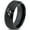Black Bevel Tungsten, variant on Tungsten Walking Trail Human Footprints Band Ring 8mm Men Women Comfort Fit Black Dome Polished