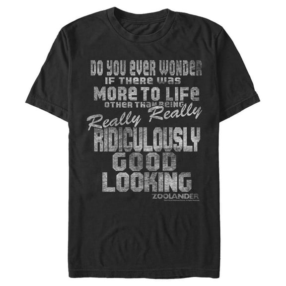 Men's Zoolander More to Life  Graphic Tee Black Small