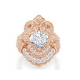 thumbnail image 2 of 2.90 CT Heart & Round Cut White Simulated Diamond Vintage Antique Art Deco Wedding Ring 14K Rose Gold Over Sterling Silver (Color: White, Clarity: VVS1-VVS2, 2.90 Cttw) -7.5, 2 of 7