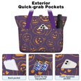 thumbnail image 2 of Tote Bag for Women - Hand Drawn Halloween Pumpkin Pattern Shoulder Bag - Large Utility Work Duffle Bag with Zipper Handbag for Travel, Work, Sprots, 2 of 5