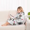 thumbnail image 4 of Dog Pattern with Hearts Blanket Hoodies for Kids 6-13YR Oversize Wearable Blanket Hoodies for Boys Girls Teens, 4 of 7