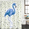thumbnail image 2 of Blue Flamingo Bathroom Shower Curtains with 12 Hooks Waterproof Shower Curtain for Stalls and Bathtubs Sage Green Polka Dots Tropical Modern Art Decorative Bathroom Privacy Curtain 72x96 Inches, 2 of 9