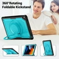 thumbnail image 3 of Dteck Case for iPad 9th 8th 7th Gen 10.2 inch, Heavy Duty Silicone Case Shockproof Hard PC 360°Rotating Hand Grip Stand Cover with Shoulder Strap for iPad Air 3rd Gen/Pro 10.5 inch 2017, Lightblue, 3 of 8