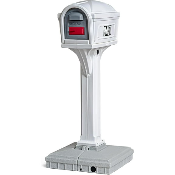 Simplay3 Dig-Free Easy Up Classic Mailbox and Post Combination in White