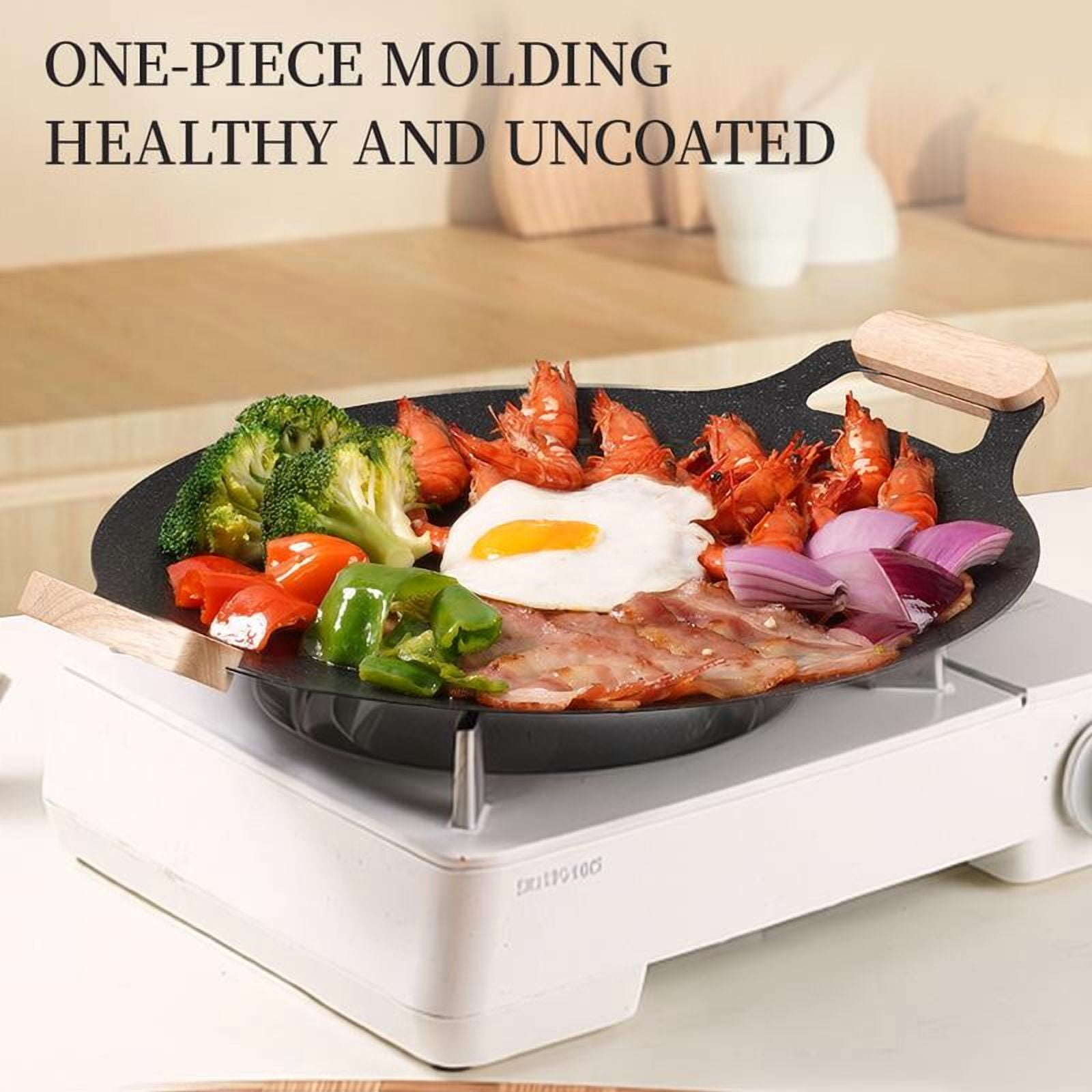 Grill Pan Non Stick Pan Barbecue Plate BBQ Portable Grill,Camping Korea Griddle Grill Pan Outdoor Camping BBQ Stove Roasting Grill Plate Kitchenware Nonstick